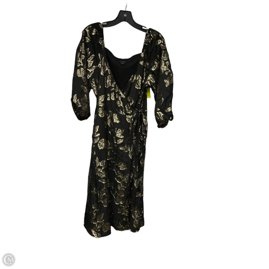 Dress Casual Maxi By Ann Taylor In Black & Gold, Size: 4