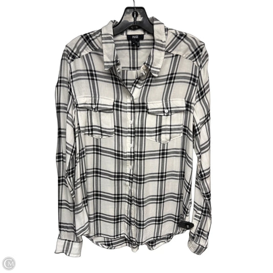 Top Long Sleeve By Paige In Black & White, Size: M