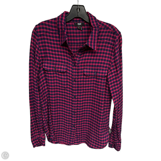 Top Long Sleeve By Paige In Blue & Pink, Size: S