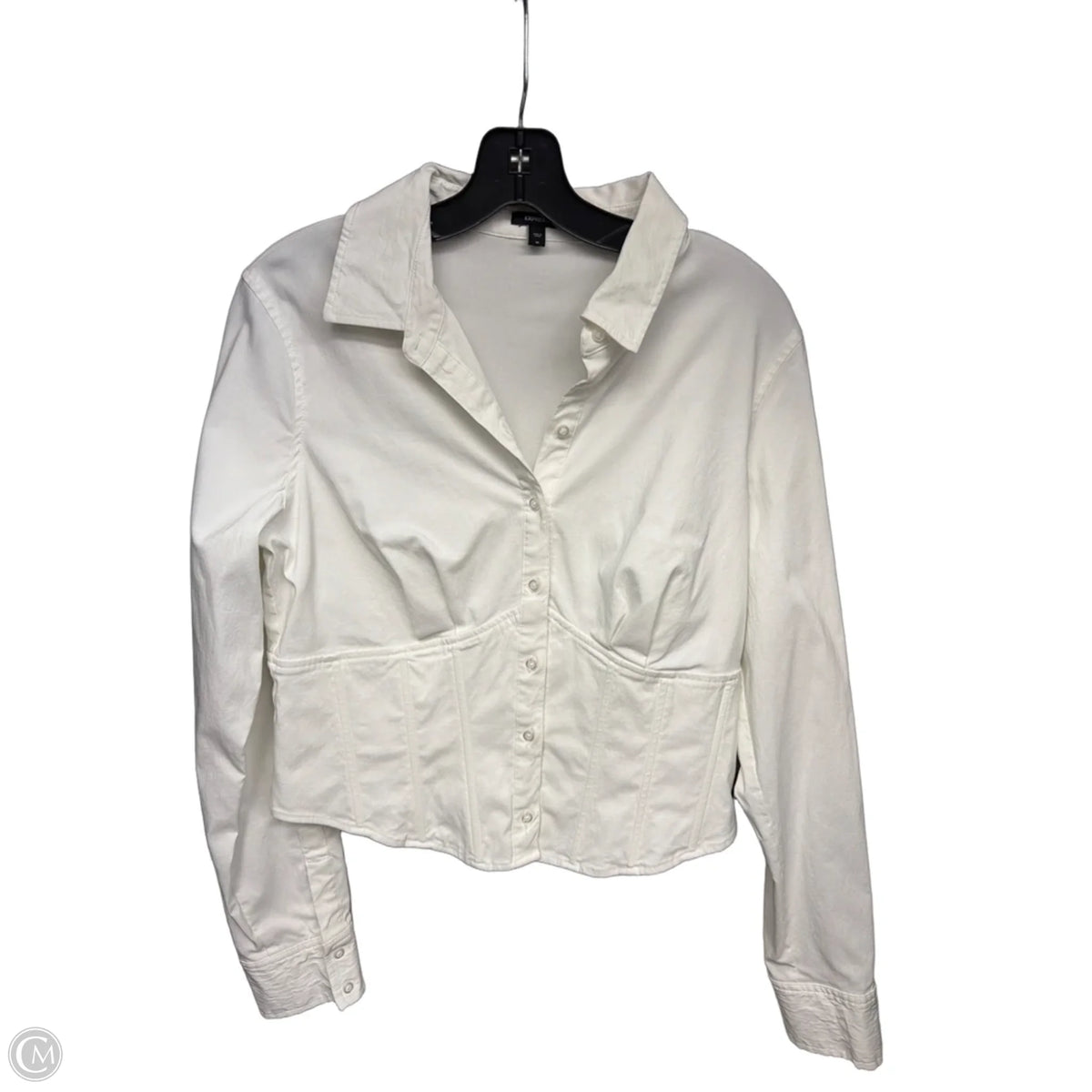 Top Long Sleeve By Express In White, Size: M