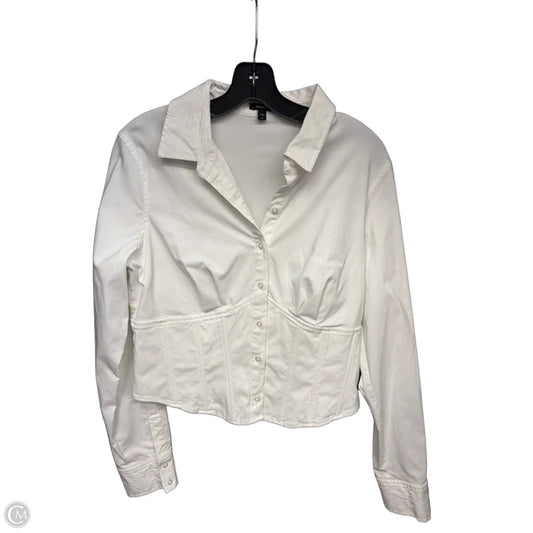 Top Long Sleeve By Express In White, Size: M
