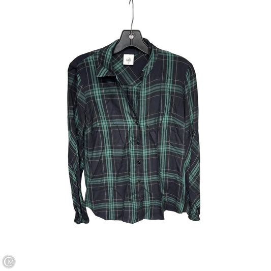 Top Long Sleeve By Cabi In Black & Green, Size: Xs