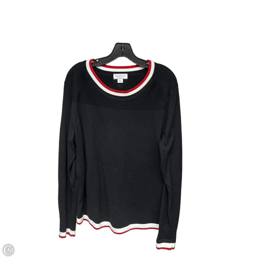 Top Long Sleeve By Liz Claiborne In Black & Red, Size: Xl