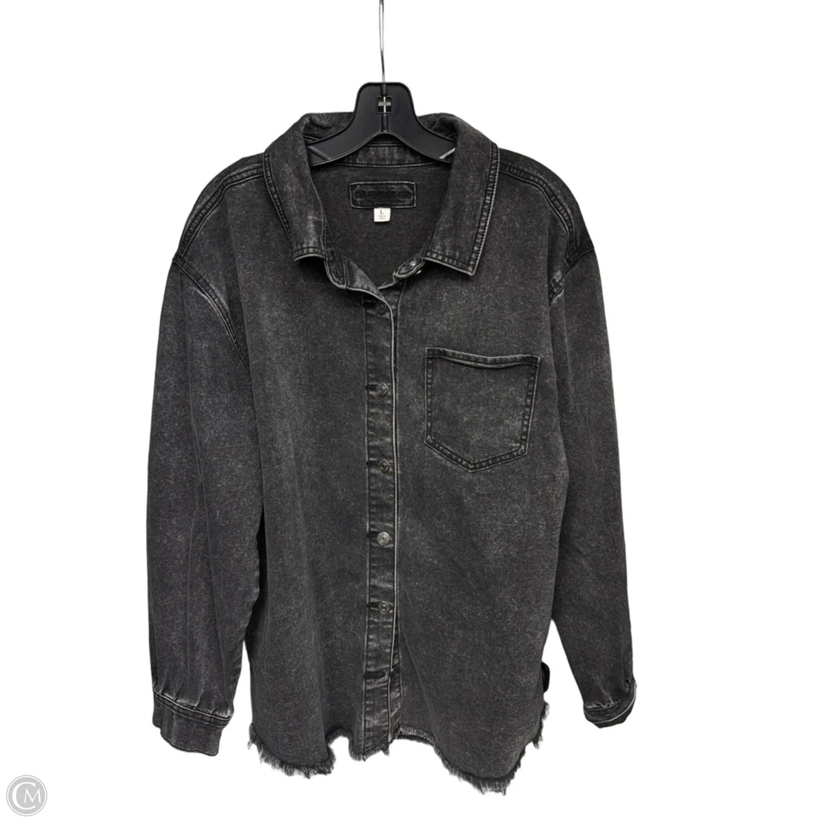 Jacket Shirt By Maurices In Black, Size: L