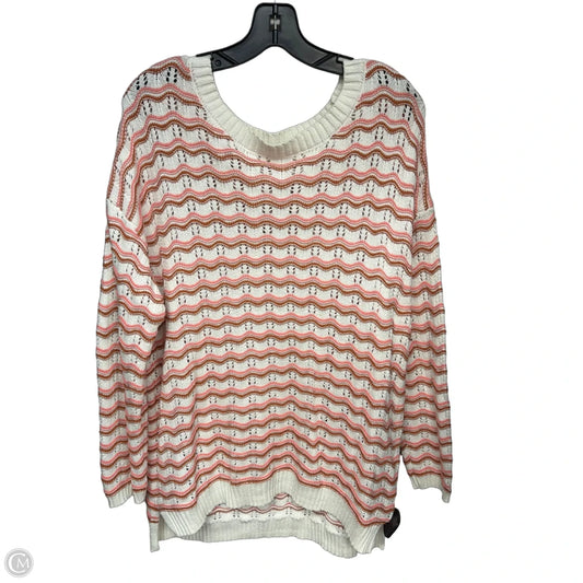 Sweater By Maurices In Cream & Orange, Size: Xl