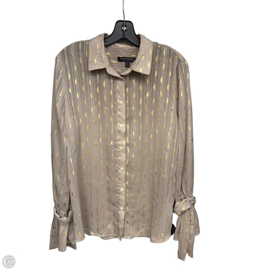 Top Long Sleeve By Banana Republic In Gold, Size: M