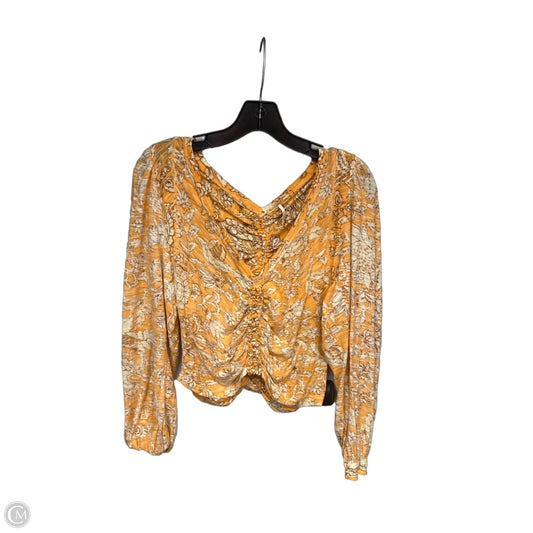 Top Long Sleeve By Free People In Orange, Size: Xs