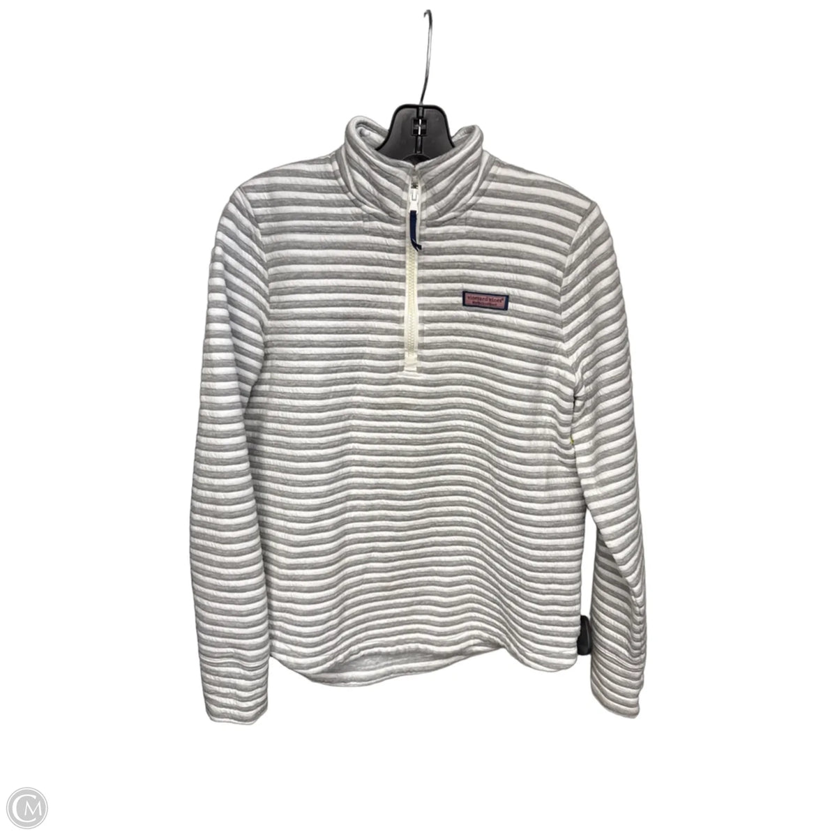 Sweatshirt Collar By Vineyard Vines In Grey & White, Size: S