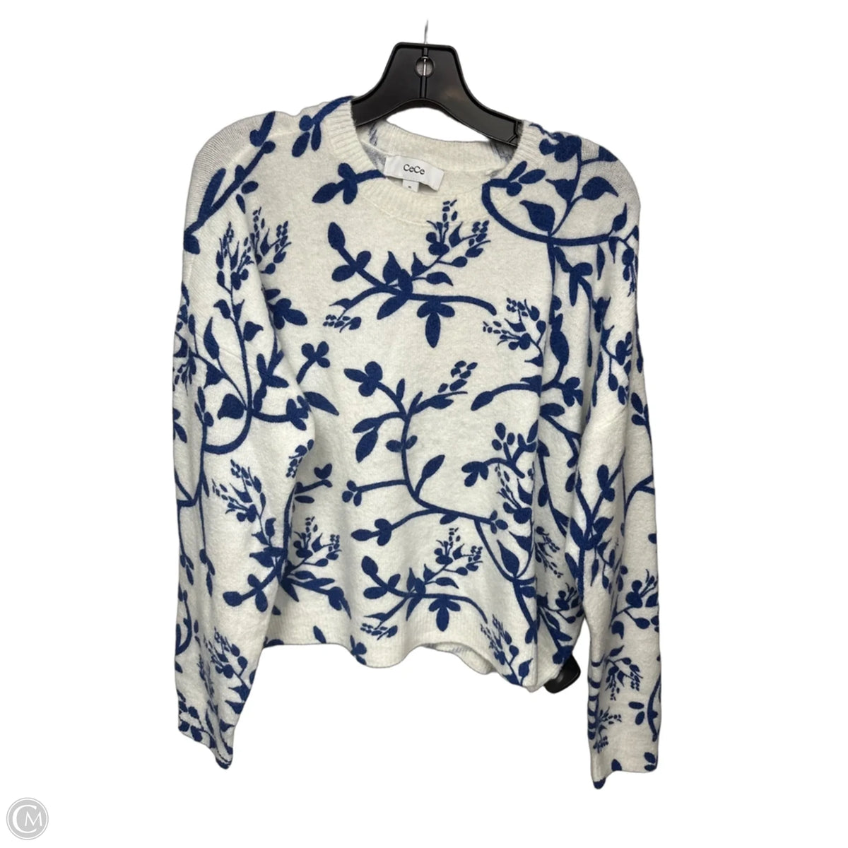 Sweater By Cece In Blue & White, Size: Xl