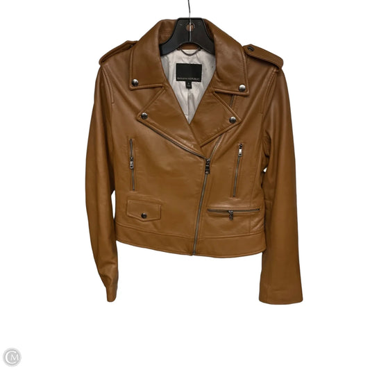 Jacket Moto By Banana Republic In Brown, Size: S