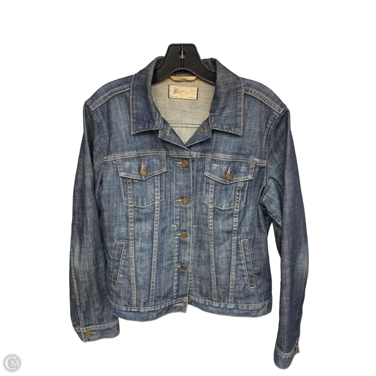 Jacket Denim By Gap In Blue Denim, Size: L