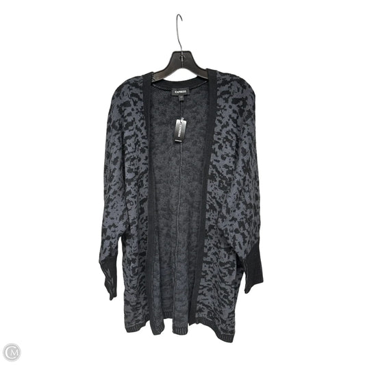 Cardigan By Express In Black & Grey, Size: L