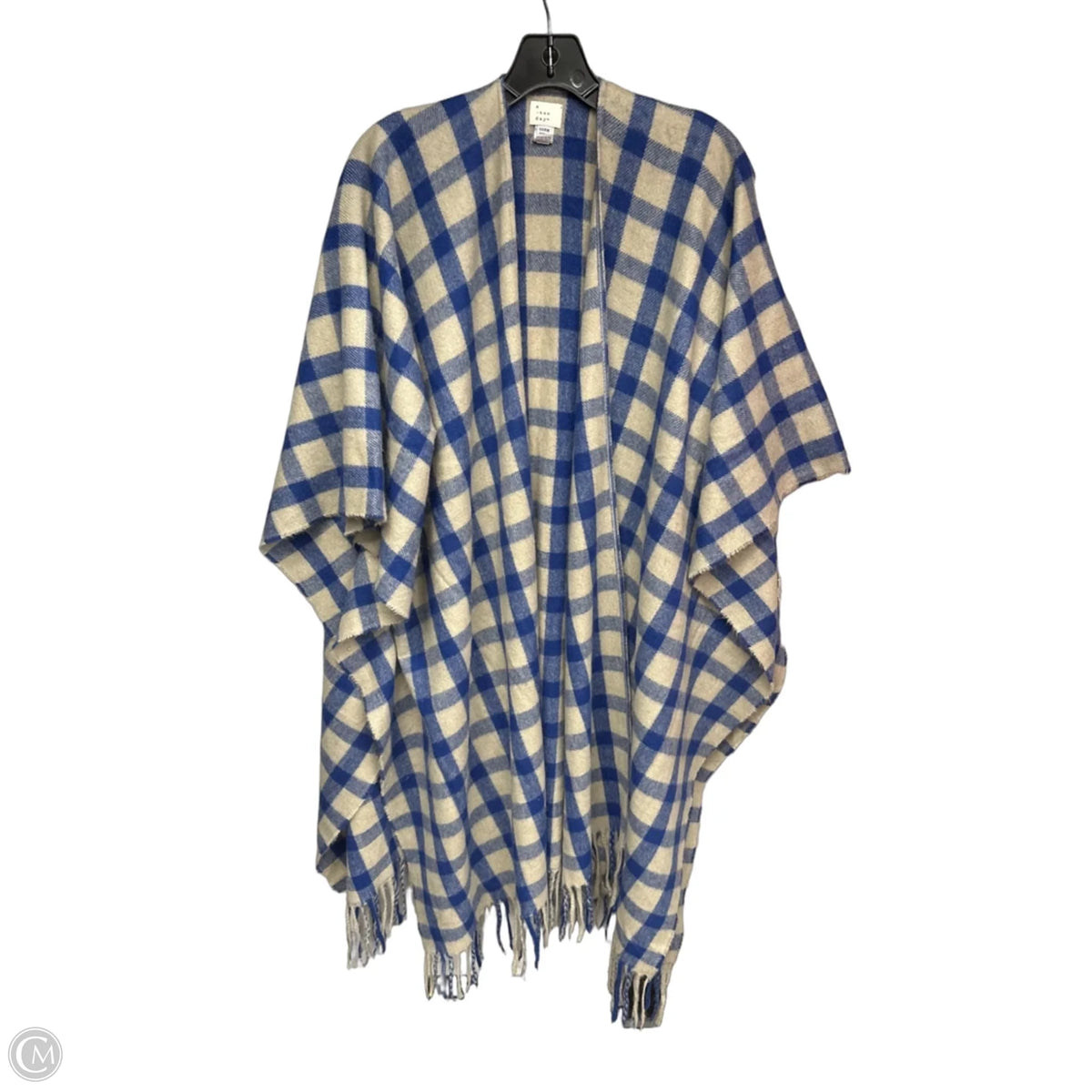 Shawl By Clothes Mentor In Blue & Tan