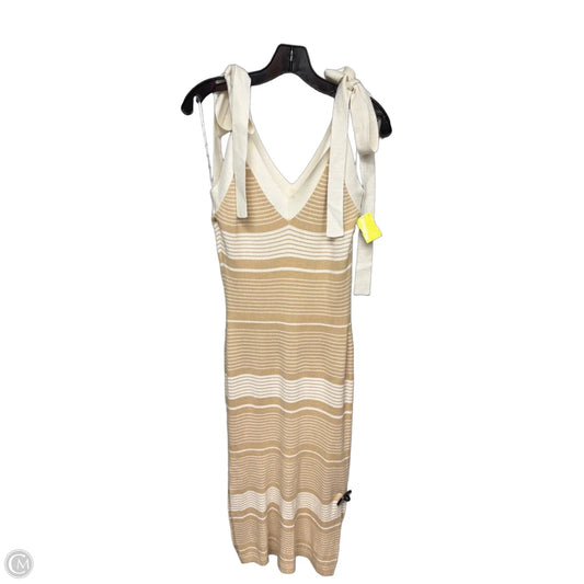 Dress Casual Maxi By Endless Rose In Tan & White, Size: M