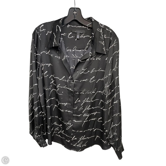 Top Long Sleeve By White House Black Market In Black & White, Size: L