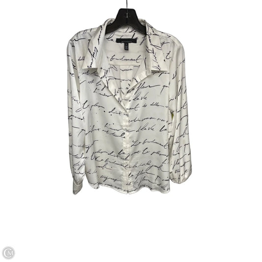 Top Long Sleeve By White House Black Market In Black & White, Size: L