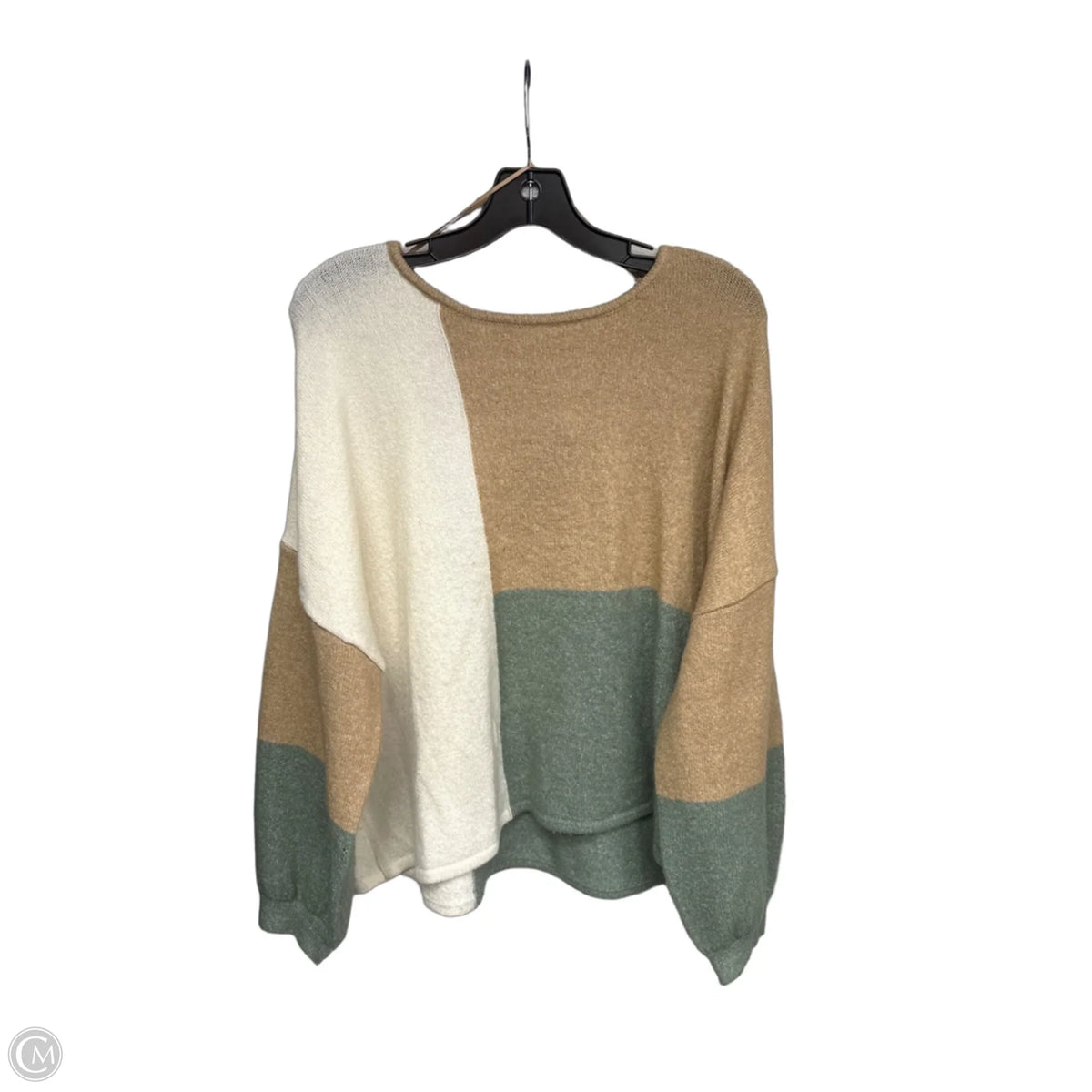 Sweater By Blu Pepper In Green & Tan, Size: S