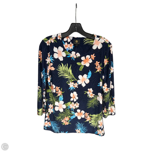Top 3/4 Sleeve By Jm Collections In Floral Print, Size: M