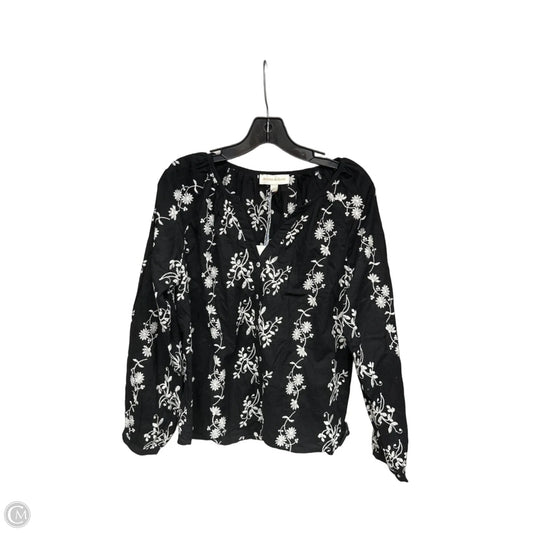 Top Long Sleeve By Jennifer & Grace In Black & White, Size: M