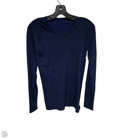 Athletic Top Long Sleeve Crewneck By Lululemon In Blue, Size: 6
