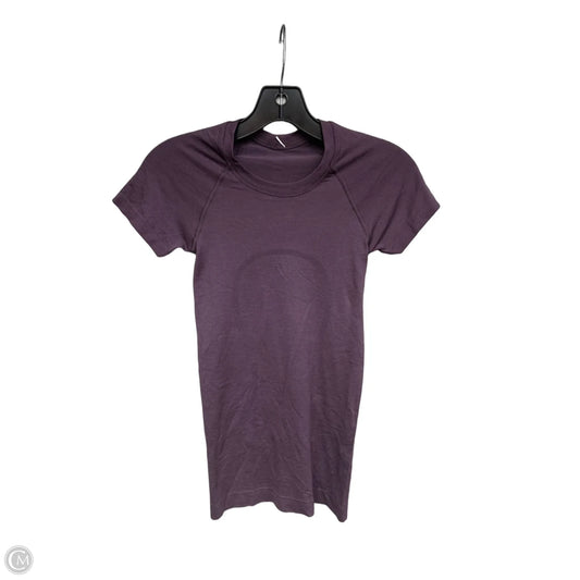 Athletic Top Short Sleeve By Lululemon In Purple, Size: Xs