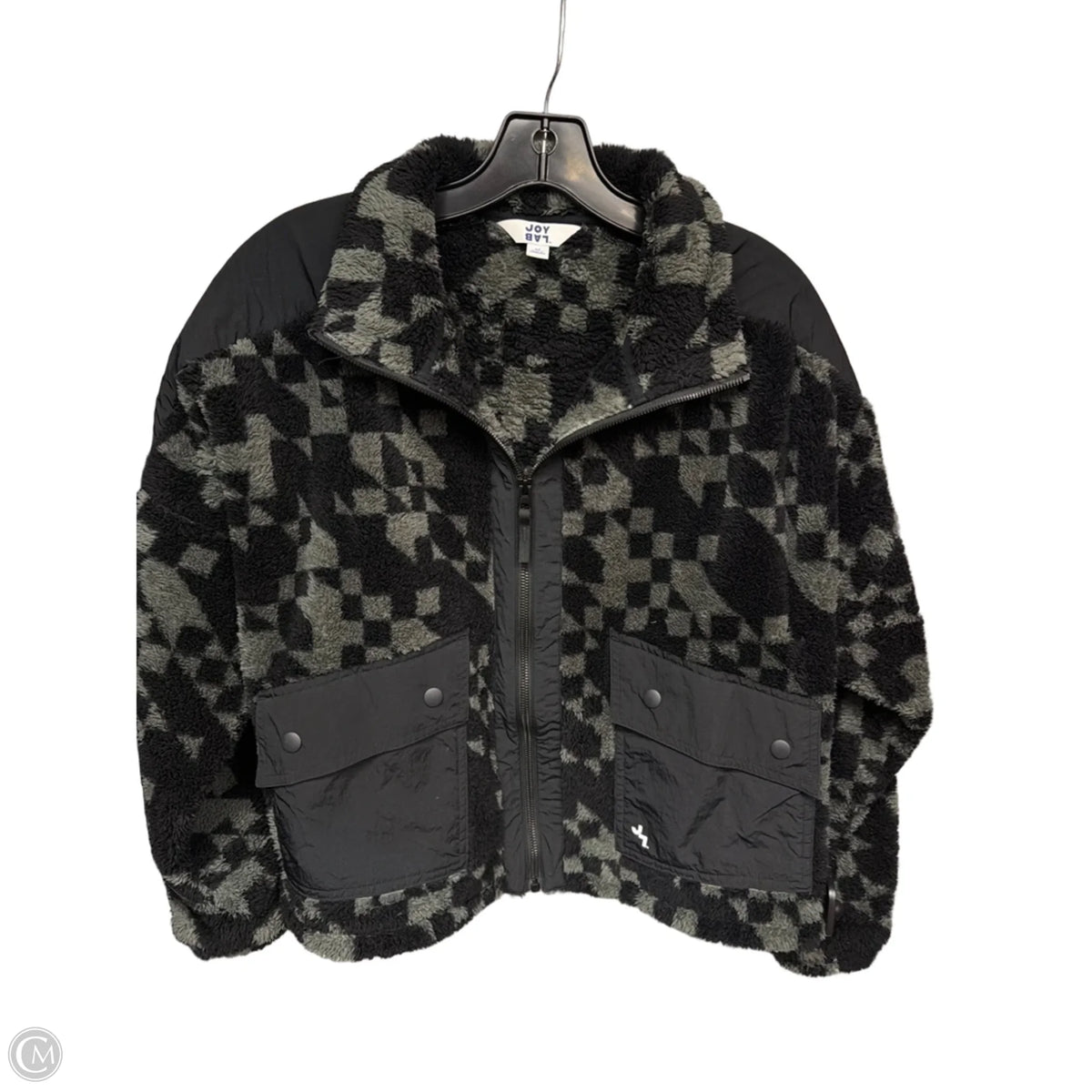 Athletic Jacket By Joy Lab In Black & Grey, Size: M