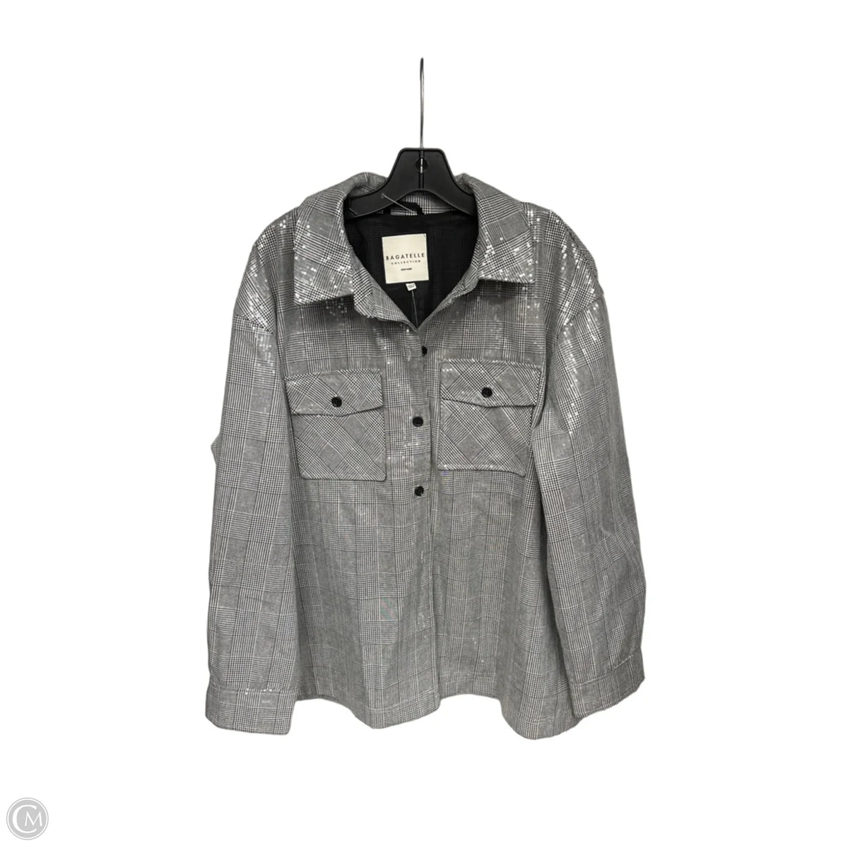 Jacket Shirt By Bagatelle In Black & Grey, Size: Xl