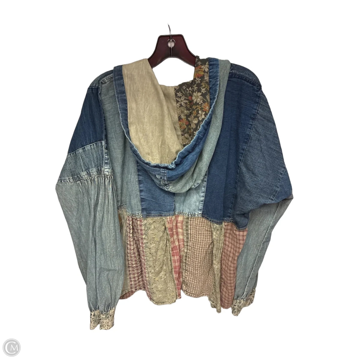 Top Long Sleeve By Young Threads In Blue Denim, Size: Xl