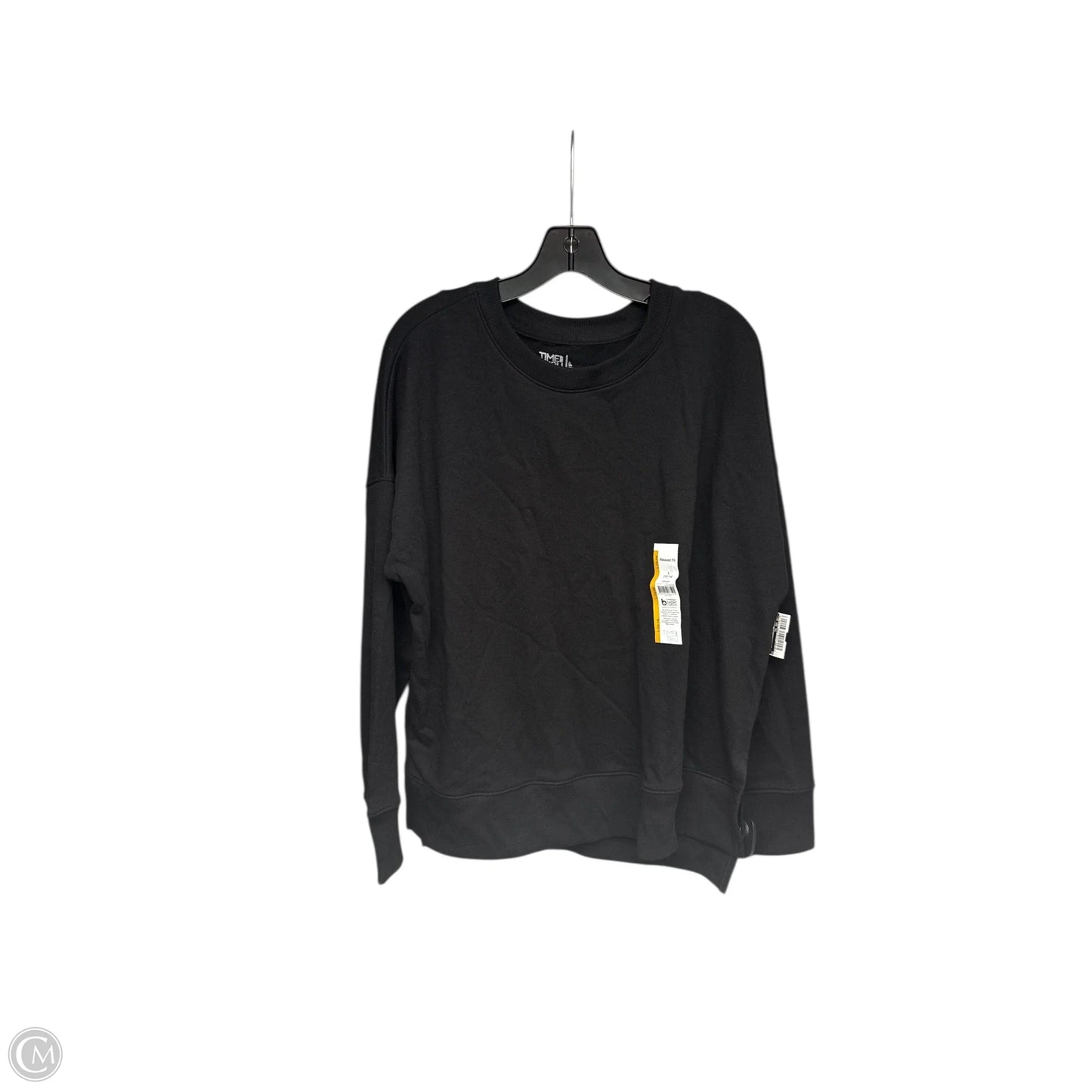 Sweatshirt Crewneck By Time And Tru In Black, Size: L