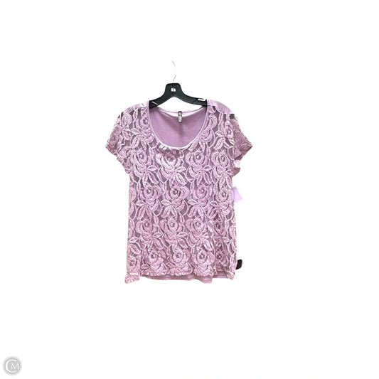 Top Short Sleeve By Massini In Purple, Size: Xl