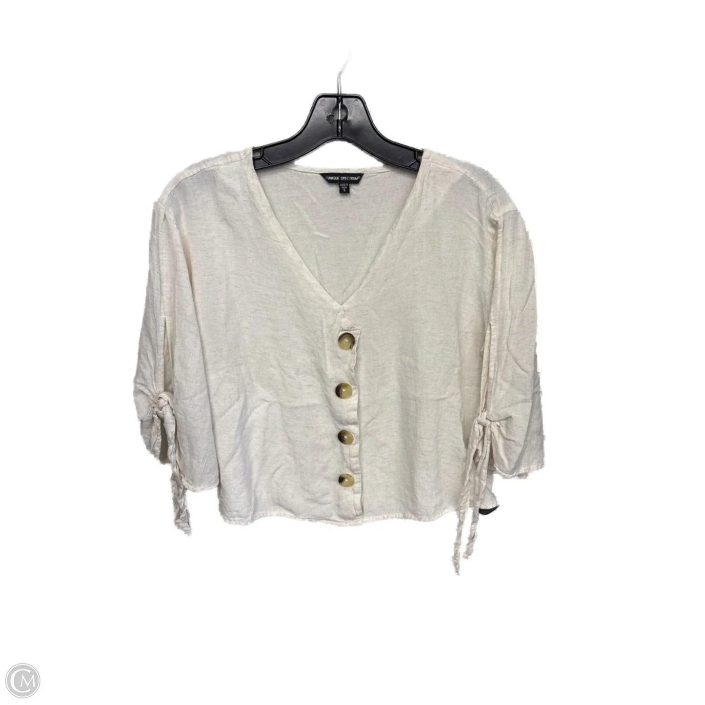 Top 3/4 Sleeve By Unique Spectrum In Beige, Size: S