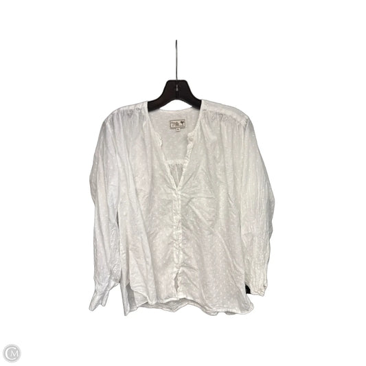 Top Long Sleeve By Clothes Mentor In White, Size: Xl