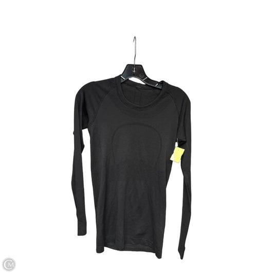 Athletic Top Long Sleeve Collar By Lululemon In Black, Size: 6