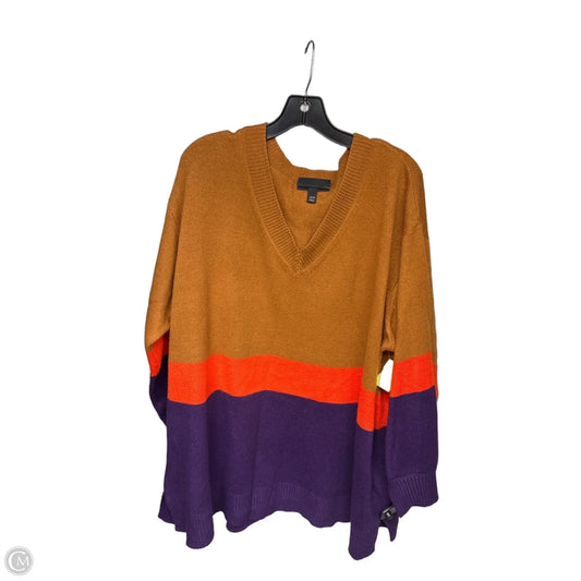 Sweater By Lane Bryant In Brown & Purple, Size: 22