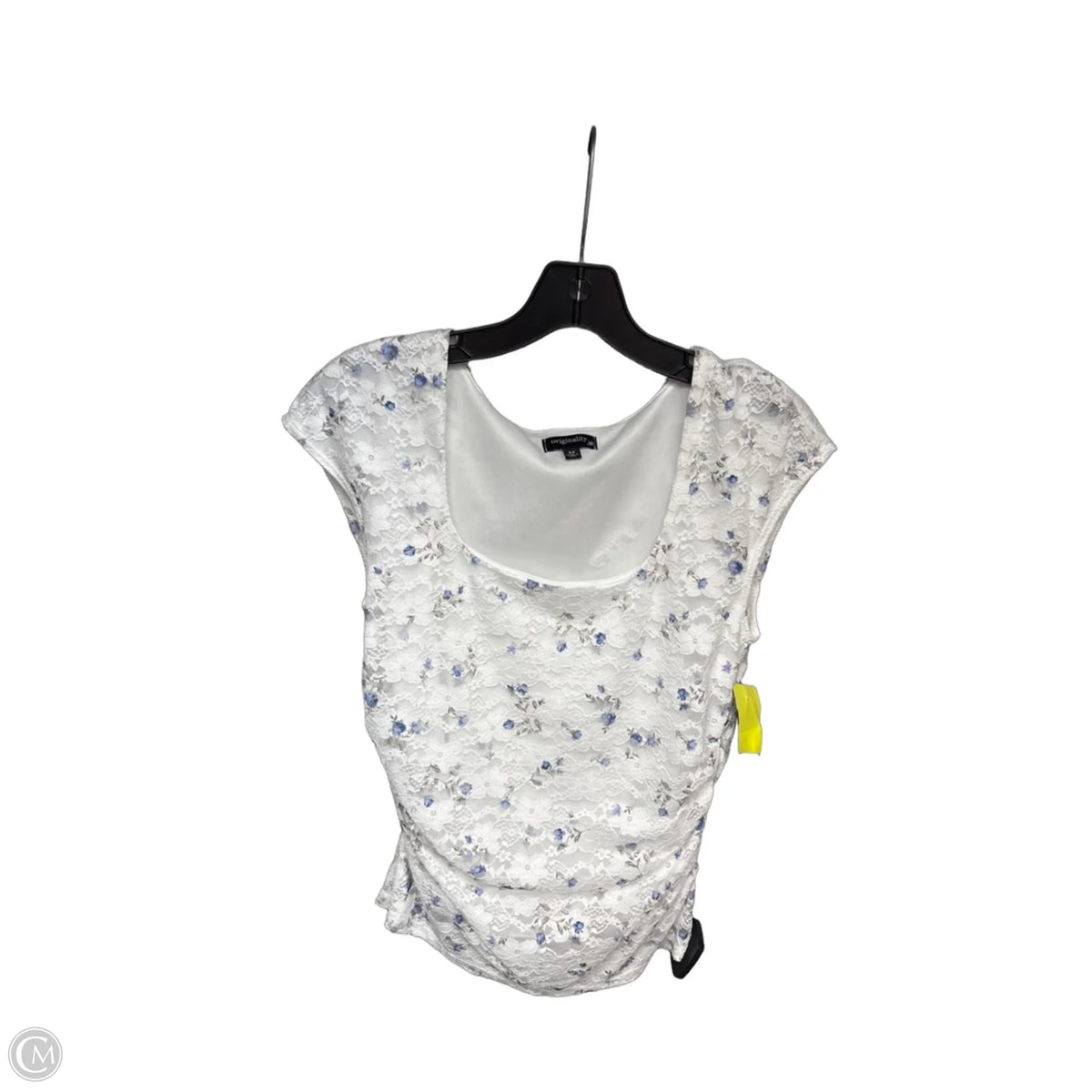 Top Short Sleeve By Originality In White, Size: M
