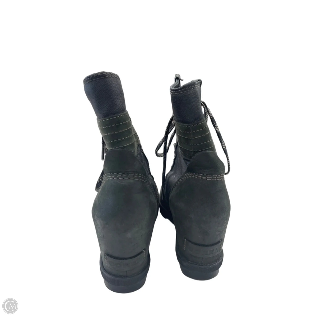 Boots Ankle Heels By Sorel In Green & Grey, Size: 8.5