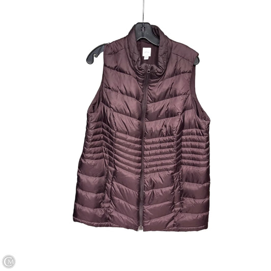 Vest Puffer & Quilted By J. Jill In Purple, Size: Xl