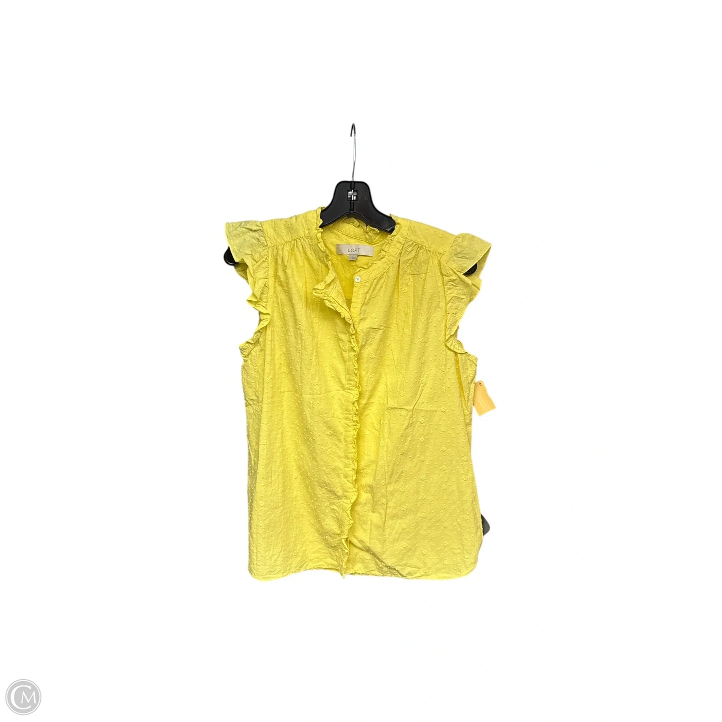 Top Sleeveless By Loft In Yellow, Size: S