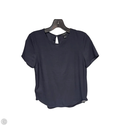 Top Short Sleeve By Ann Taylor In Navy, Size: Xsp
