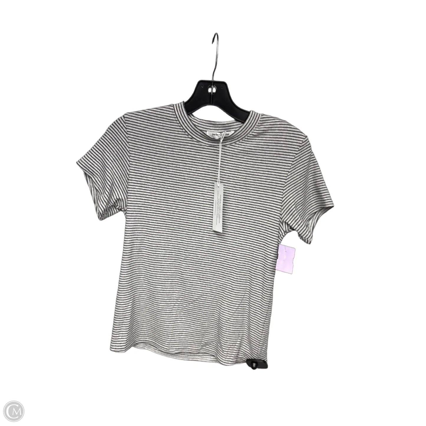Top Short Sleeve By Cmc In Striped Pattern, Size: L
