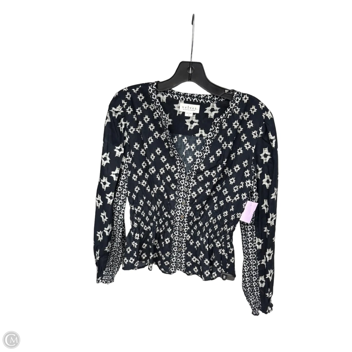 Top Long Sleeve By Velvet In Navy, Size: S