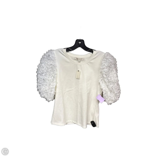 Top Short Sleeve By Flat White In White, Size: S