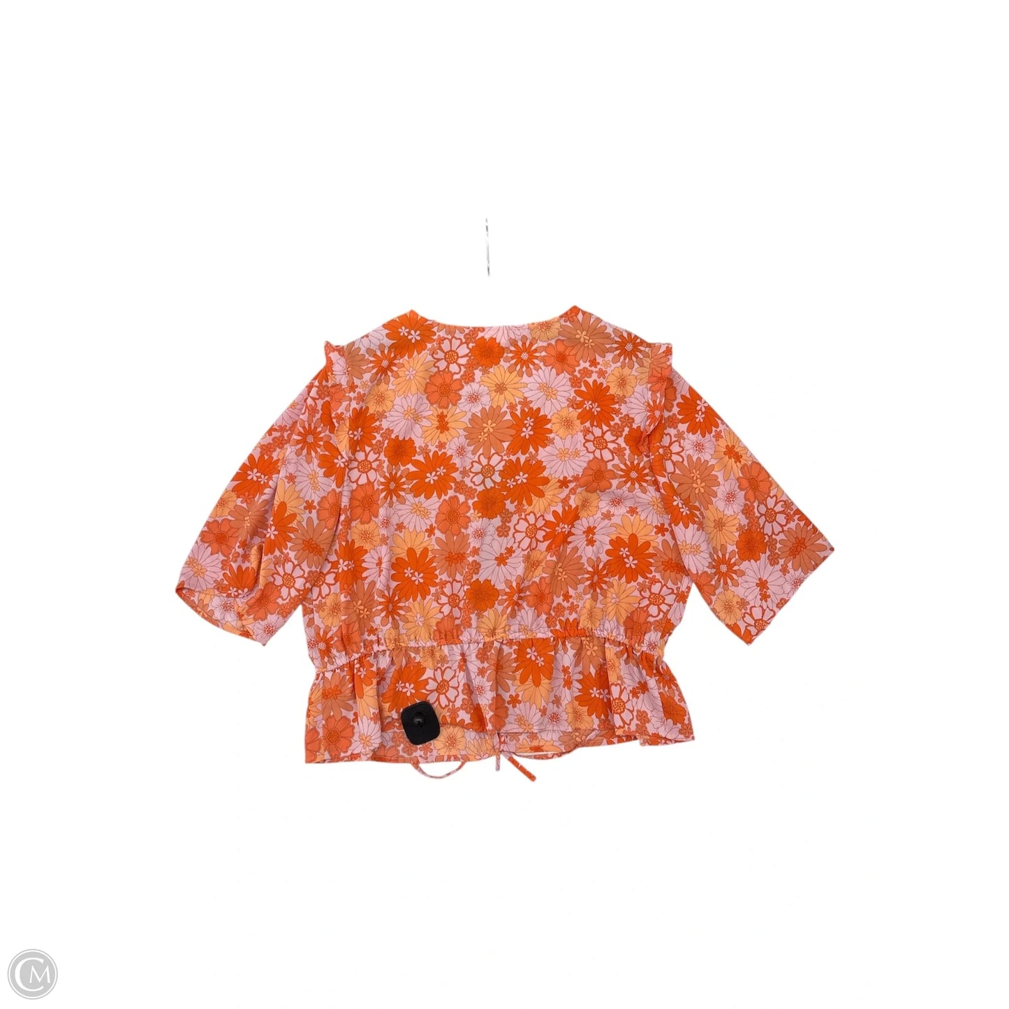 Top Short Sleeve By Ana In Orange, Size: L