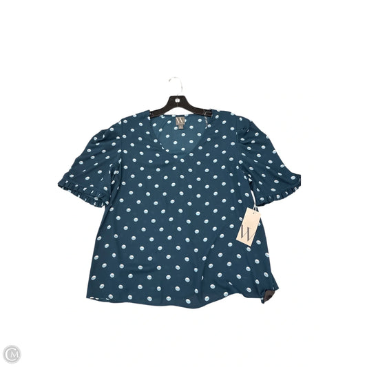 Top Short Sleeve By Worthington In Blue, Size: Lp