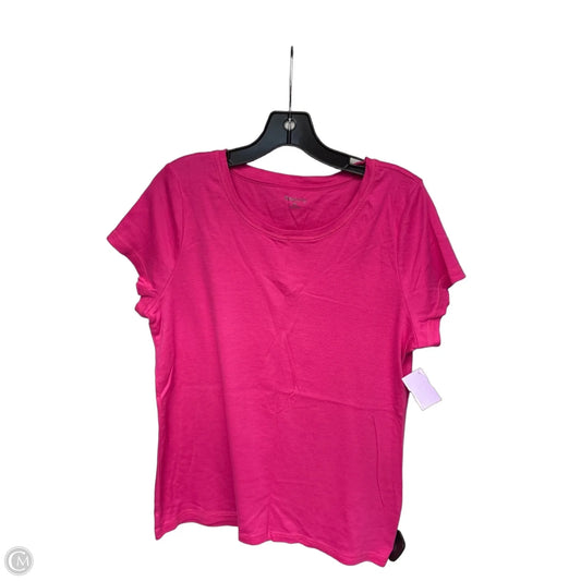 Top Short Sleeve By Relativity In Pink, Size: Xl