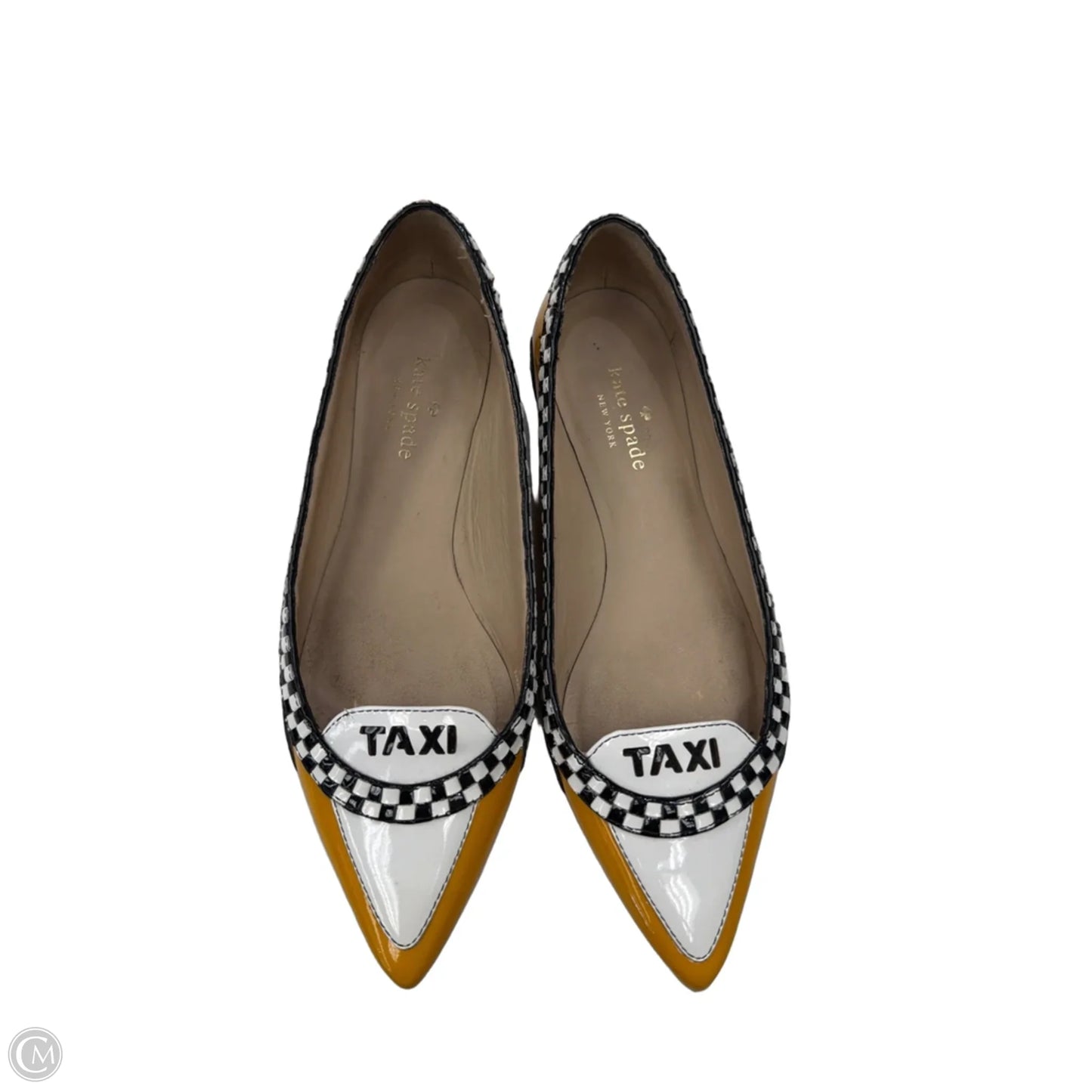 Shoes Designer By Kate Spade In White & Yellow, Size: 6.5