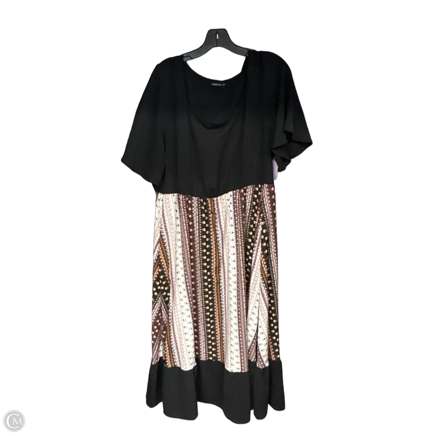 Dress Casual Maxi By Bloomchic In Black & Pink, Size: 14
