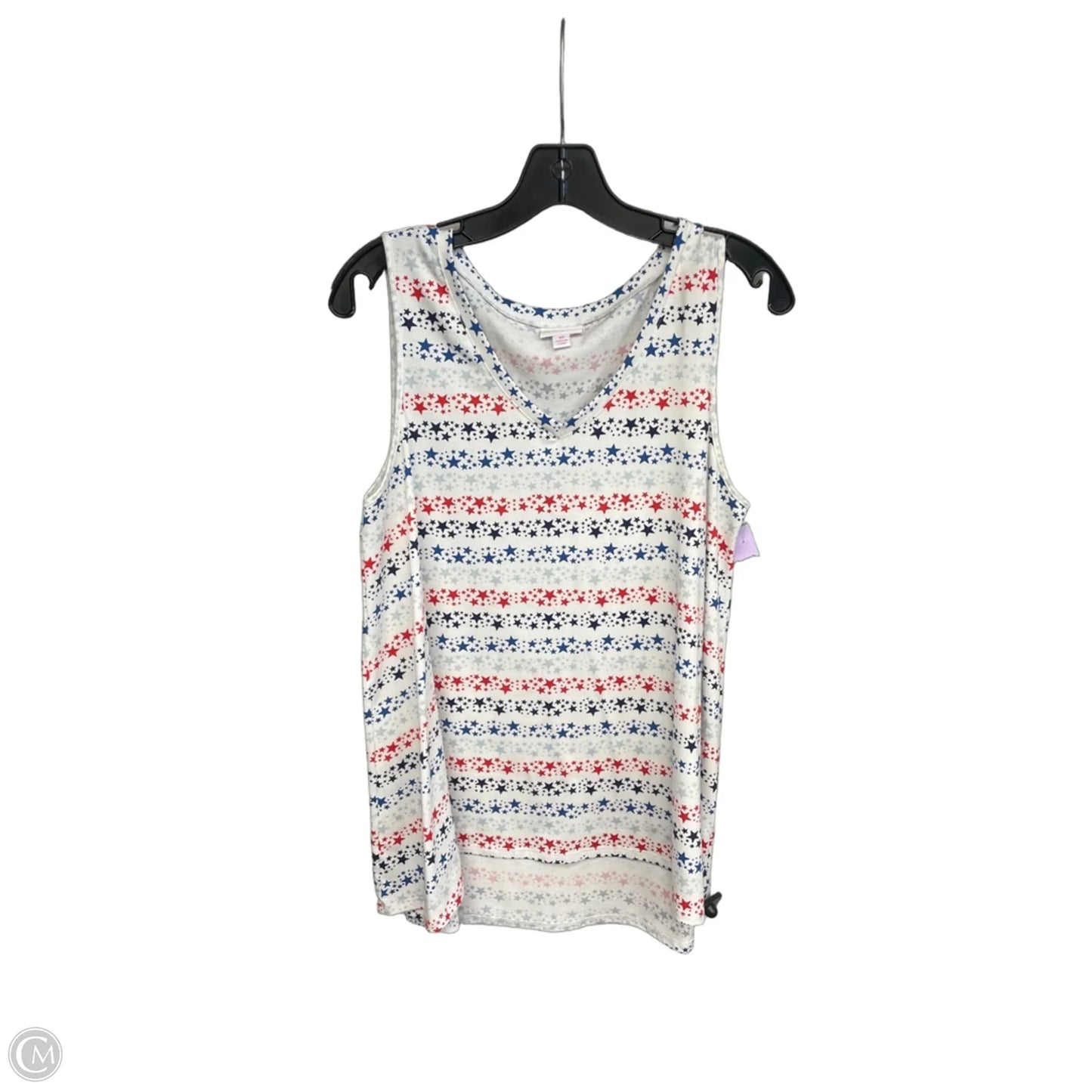 Top Sleeveless By Lularoe In Blue & Red & White, Size: M
