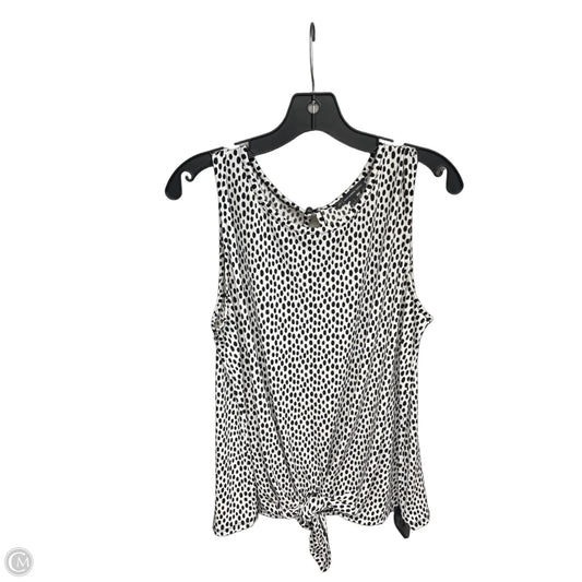 Top Sleeveless By Adrianna Papell In Polkadot Pattern, Size: L