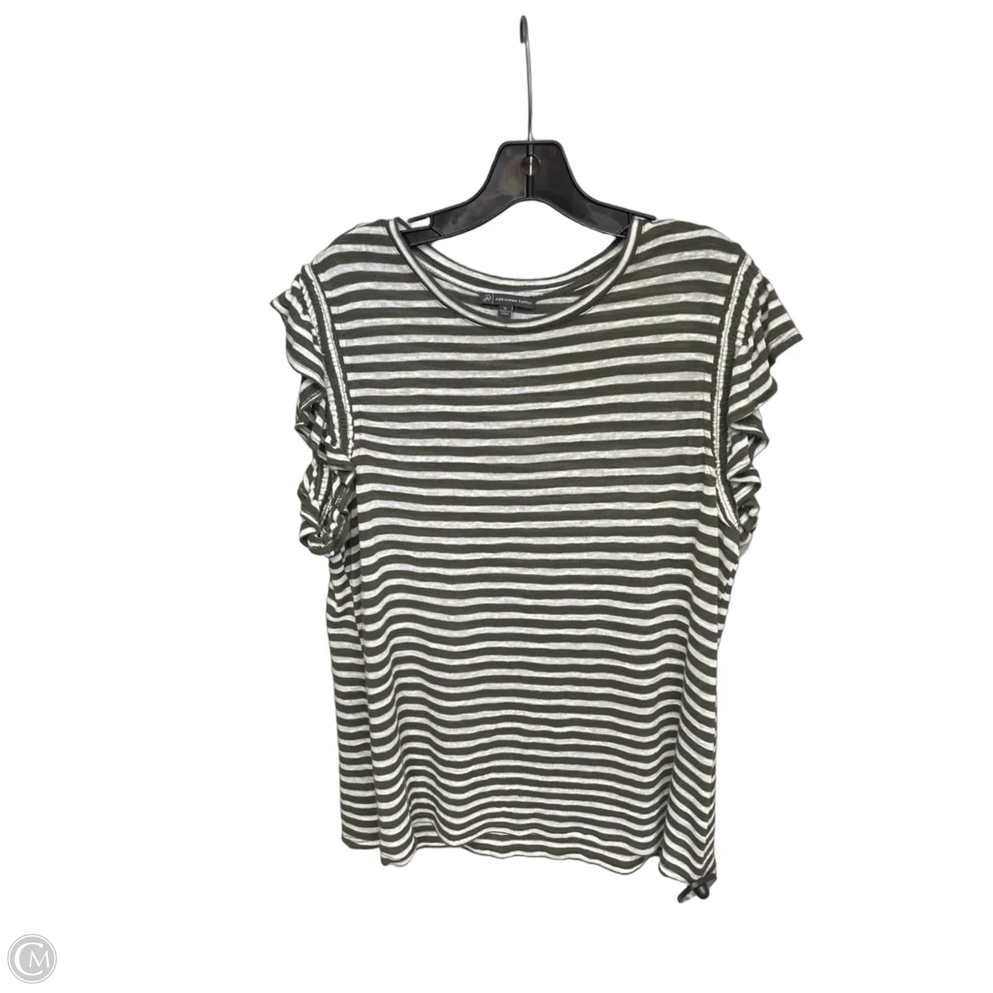 Top Sleeveless By Adrianna Papell In Green & White, Size: Xl